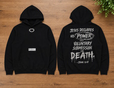Christian Graphic Hoodie    Jesus Declares His Power    John 10:18 -NEW LARGE