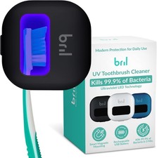Bril UV-C Toothbrush Sanitizer and Holder, Rechargeable Wall Mounted Case