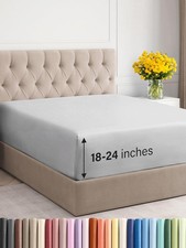 Extra Deep Queen Fitted Sheet - Hotel Luxury Single Fitted Sheet Only