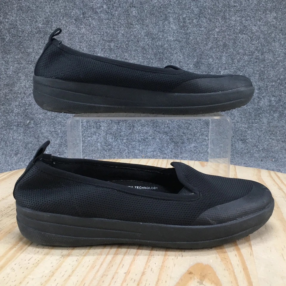 FitFlop Zapatos Mujer 8 Negro Volli Sin Cordones Mocasines Malla Cómodos Informales Parte Superior Baja Foto 2 de 4