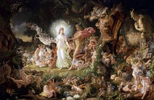 The Quarrel of Oberon and Titania Painting by Sir Joseph Noel Paton Reproduction