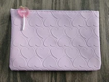 Makeup Bag Cute Pink Hearts Ipsy Brand New Gift Girls Women Travel Heart Storage