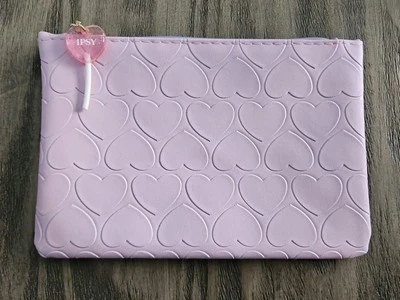Makeup Bag Cute Pink Hearts Ipsy Brand New Gift Girls Women Travel Heart Storage
