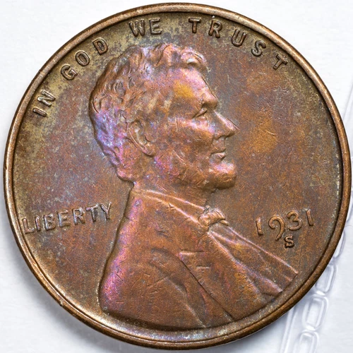 1931-S Lincoln Wheat Penny San Francisco Mint Extremely Fine (XF) TONED!