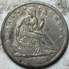 1859 50c Seated Liberty Half Dollar. Attractive Circulated Details, Damage