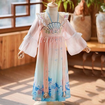 Chinese Kids Girl Chiffon Dress Embroidered Floral Lace Trim Beaded Ethnic Retro | eBay Chinese Kids Girl Chiffon Dress Embroidered Floral Lace Trim Beaded Ethnic Retro | eBay