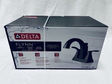 Delta Flynn 25768LFBL 2 Handle 4 Centerset Bathroom Sink Faucet Black Lead Free