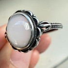 925 Sterling Silver Ring 8x6mm Natural Nephrite Jade Gemstone Handmade Flower — photo 4