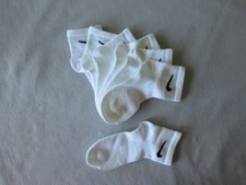 Lot of Three 3 Pair of Nike Kid Socks, Low Cut Ankle Socks, White, New