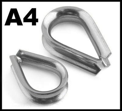 M6 A4 Drahtseil Kausche Klemmschlaufe Ösen 316 A4 Edelstahl 6 mm
