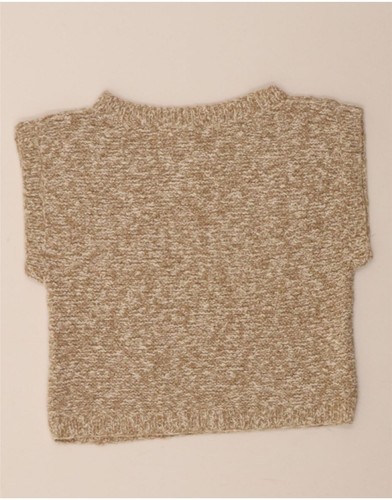 VINTAGE Womens Crop Vest Tank Top UK 14 Medium Beige DA55 - 第 2/2 張圖片