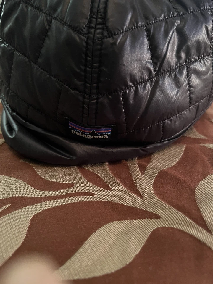 Patagonia Quilted Nano Puff Earflap Cap Hat Black Large Winter Insulated - Image 4 of 4