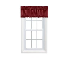 Ellis Stacey 1.5" Rod Pocket Solid Color Window Balloon Valance 60"x15" Merlot