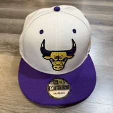 Chicago Bulls NBA 9Fifty New Era Hat Snapback Cap Purple Yellow New Men READ