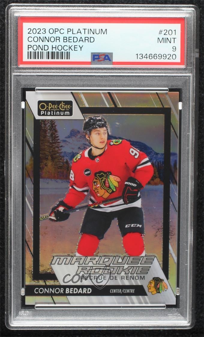 2023 O-Pee-Chee Platinum Pond Hockey Variants Connor Bedard #201 PSA 9 MINT 17nu