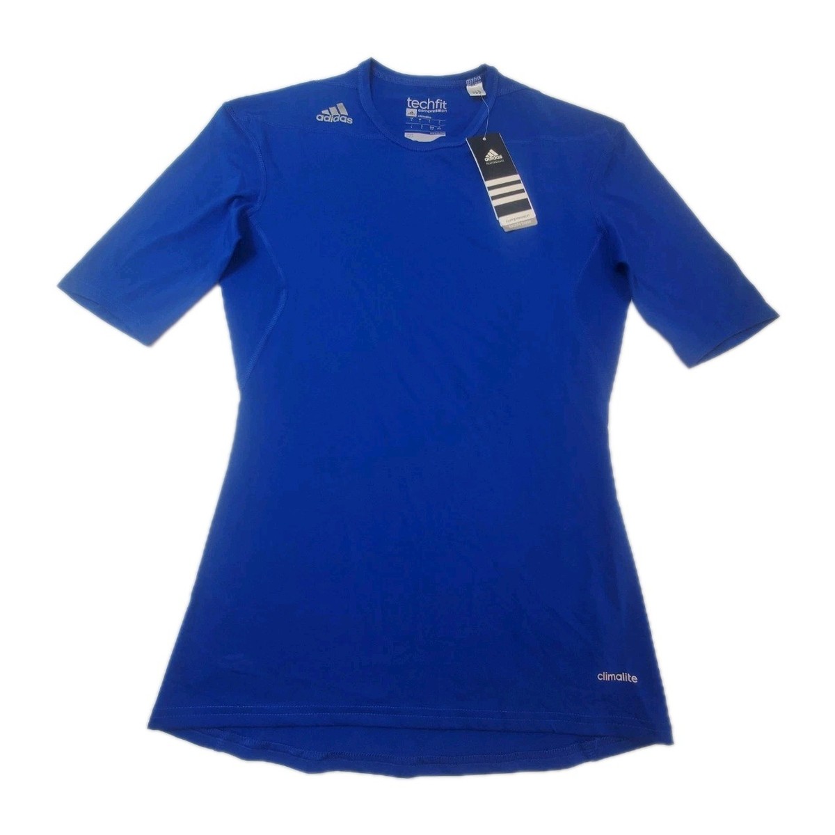 Short Sleeve Adidas Compression Techfit Adidas Compression Shirt Men's LG  Blue Short Sleeve Activewear, image size:1200x1200
