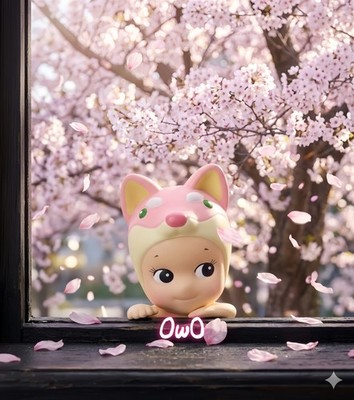Sonny Angel HIPPERS Cherry Blossom Shiba Inu Figure Phone Charm