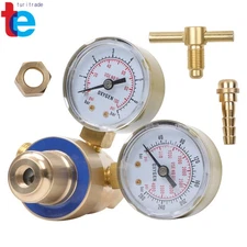 2 Inch Dual Gauge Oxygen Flow Regulator, CGA540 Connection, Brass Welding Tool