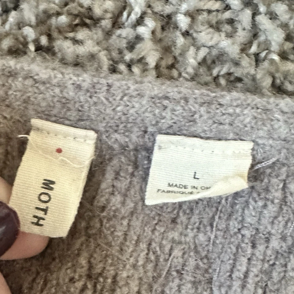 Suéter Anthropologie Polilla Talla Grande Gris con Detalle de Cuentas Vacaciones Foto 4 de 4