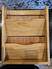 Wooden Hinged Mail Holder/Key Cabinet Magnetic Closure Wall Mount Box Hidden