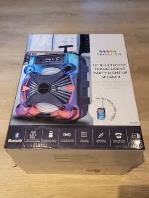 Proscan 12'' Bluetooth Translucent Party Light Up Speaker (Model PA1275)