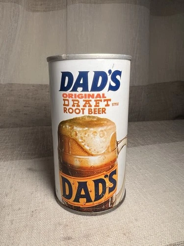 Vintage Dad's Draft Root Beer Soda Pop Can 12oz Straight Steel Coca Cola WI