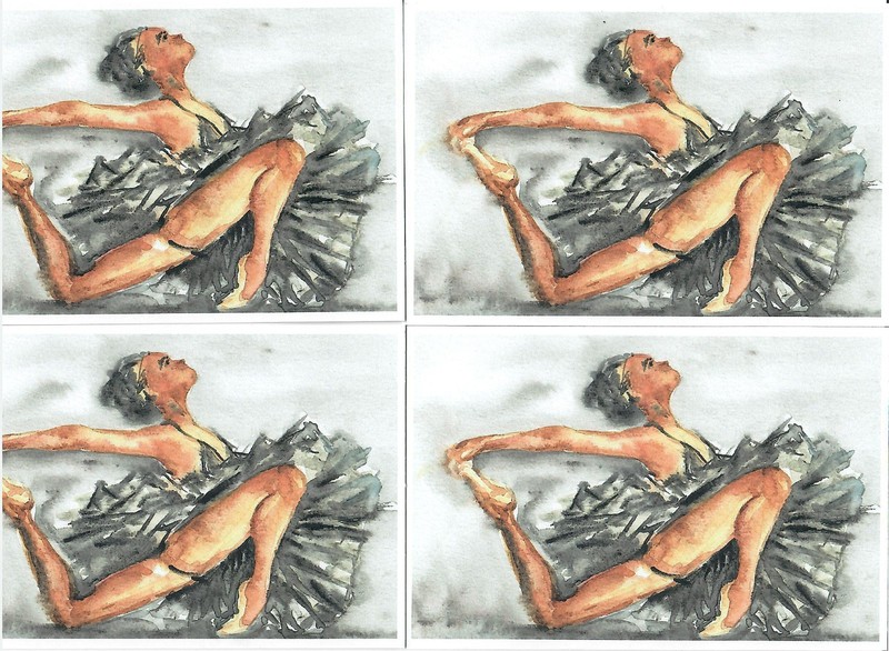POSTCARD "FOUR DANCERS #2" Print from Original  Work POSTCARD 4 CARDS