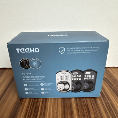 TEEHO TE002 Digital Fingerprint Keypad Deadbolt Keyless Entry Door Lock - BLACK