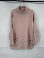 J. Jill Chenille Sweater Women XL Tall Pink Blush Mock Neck Minimalist Feminine