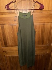 MM by My Michelle Dress XS Olive Green High Neck Halter Mini Junior Knit Boho