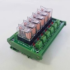 6 Channels DIN Rail Mount 16A Power Relay Interface Module DC 24V PNP /NPN