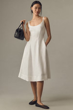 New Anthropologie by Reformation Magnolia Linen Midi Dress size 0 NWT