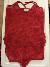 Vintage 90 s California Dynasty Red Sheer Lingerie Set Camisole Sz L /Short Sz M