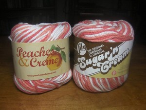 Cotton Yarn Peaches & Cream Sugar 'n Cream (2) Poppy 2 oz