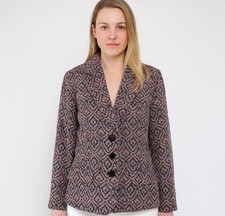 Pendleton Jacket Womens Sz 12 Blazer 100 Virgin Wool Geometric Print Classic