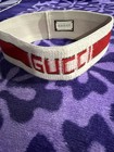Authentic GUCCI Logo Striped Elastic Headband Made In Italy  — photo 1