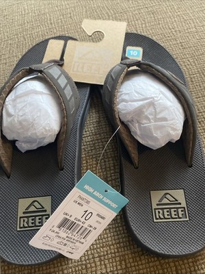 Reef High Arch Support Phantom Mens Flip Flops Black/Brown NEW WITH TAGS Sz 10