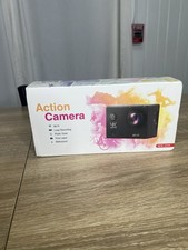 4K Action Camera 2.0in Screen Wi-Fi Waterproof 4x Zoom Time Lapse Black