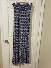 Women’s Blue GUESS Maxi Dress Size L- ASO Moon Bloodgood Ikat Bandau Top