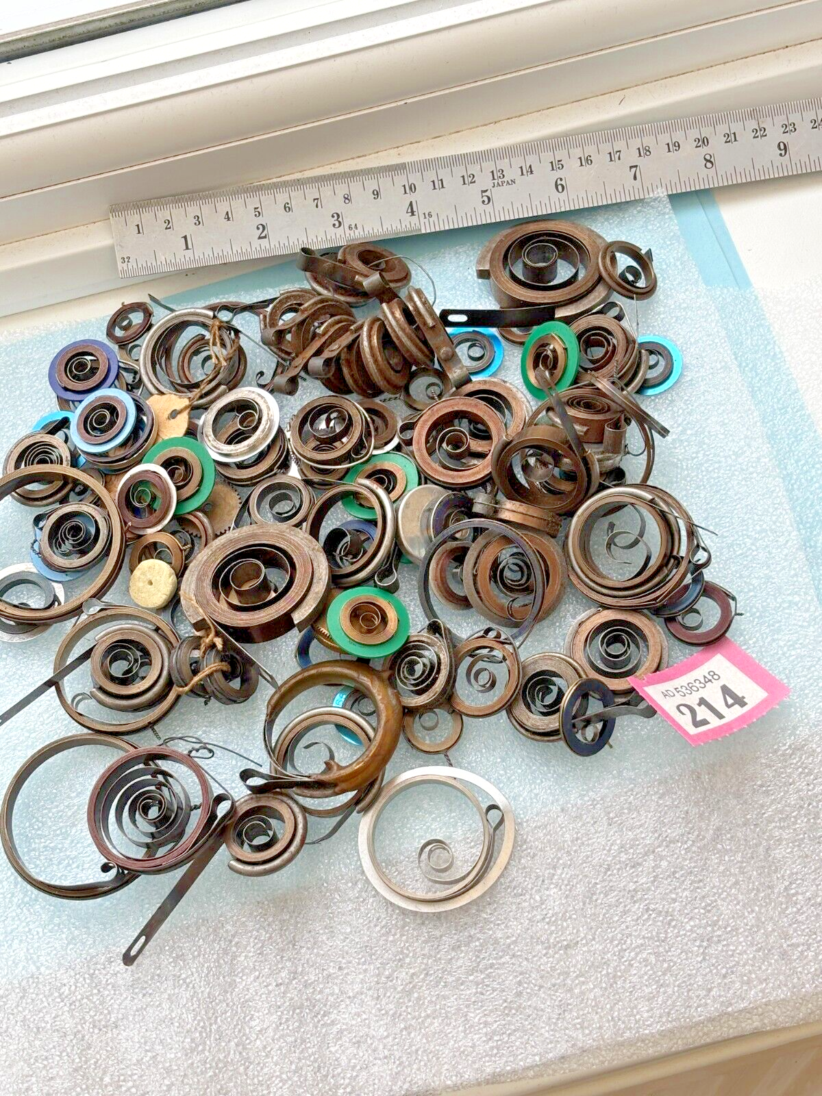 Clock makers Job lot clock springs Main springs Mixed sizes clock mainsprings