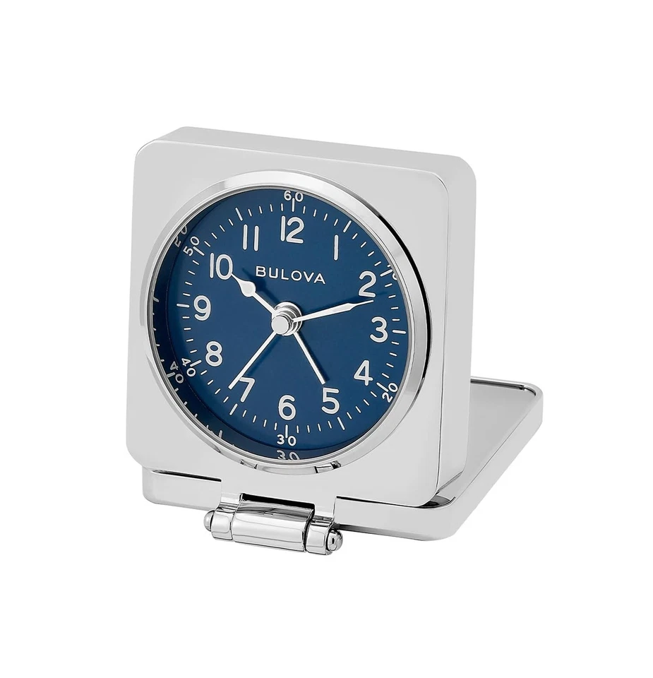 Bulova Travel Hack Alarm Clock B1882 | Vintage-Inspired Flip Cover Design wit... - Image 2 of 4