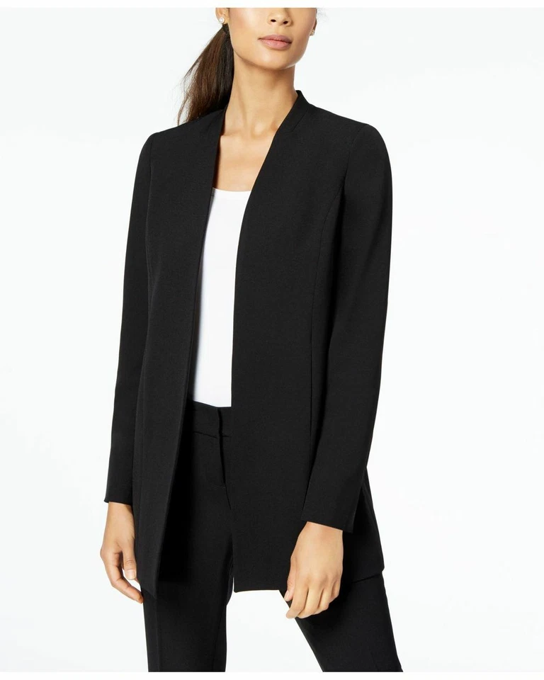 KASPER Stretch Crepe Classic Black Topper Jacket UK12 US8 RRP$119 - Image 4 of 4