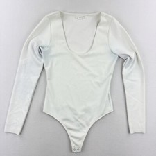 GOOD AMERICAN Scuba Scoop Neck Bodysuit Size MEDIUM Womens White