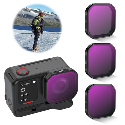 Kit de filtro de cámara de vidrio óptico de 2 filtros para Insta360 Ace Pro Juego de filtro de lente - Imagen 8 de 15