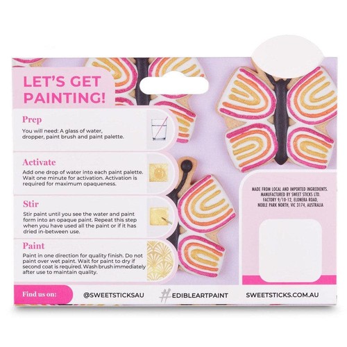 Sweet Sticks Floral Theme Palette - Metallic Water Activated Food Paint - Picture 5 of 6