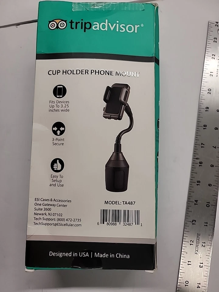 Portavasos universal Trip Advisor con empuñadura con resorte y base extraíble Foto 3 de 4