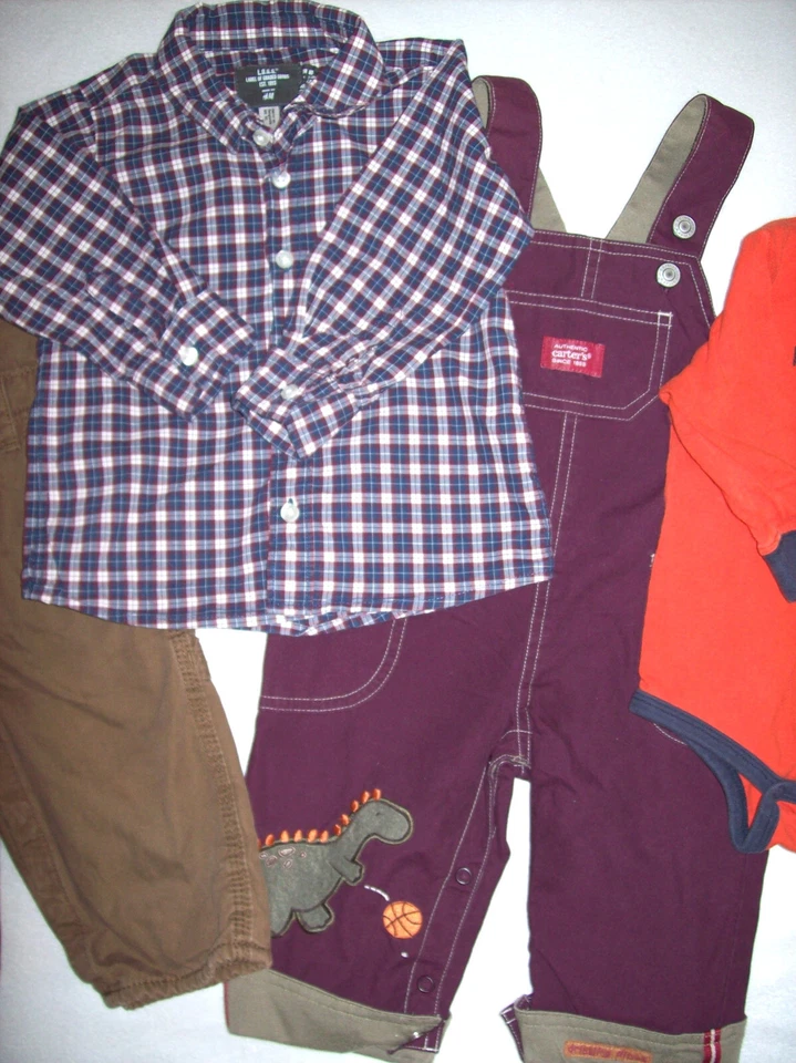 NIÑO 6-12 M: DE COLECCIÓN. 6 piezas LOTE DE MONOS PARA CLIMA FRESCO - LONGALLINGS: GYMBOREE; AZUL MARINO ANTIGUO Foto 3 de 4