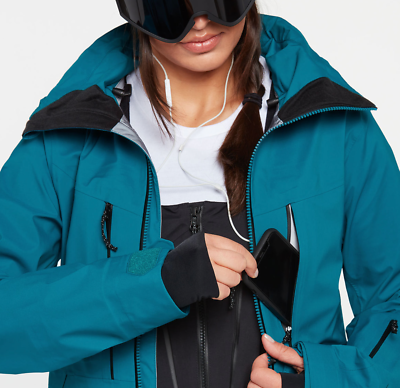 NWT Womens Volcom VS 3L stretch Gore-tex snowboard jacket Glacier