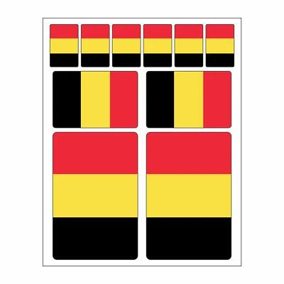 10 Stück Flaggen Aufkleber Belgien Set | Sticker Belgium Autoaufkleber