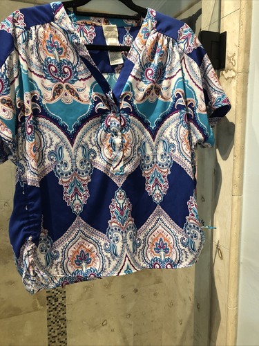 Chico's Size 2P (Large Petite) Floral Geometric Tank Top - 第 3/10 張圖片
